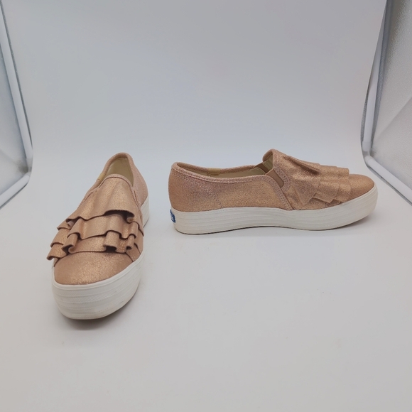 Keds Women's Sz 8.5 Triple Ruffle Metallic Suede Slip-On Sneakers WH59315 - Picture 9 of 10